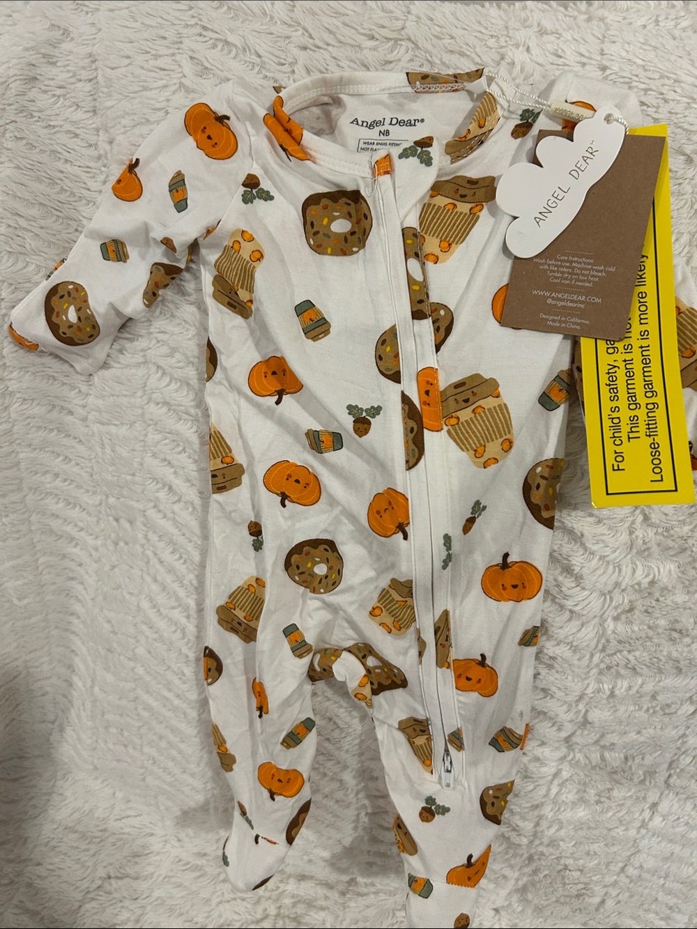 Angel Dear White Pumpkin & Fall Treats Footie